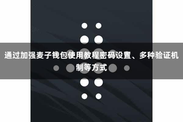 通过加强麦子钱包使用教程密码设置、多种验证机制等方式